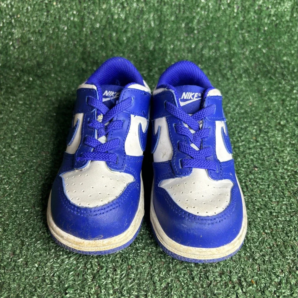 Nike Dunk Low Kentucky Varsity Leather Royal Blue White Sneaker Toddler Size 8C